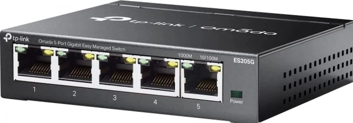 TP-Link Omada ES205G Managed Switch - 5x Gigabit - 4x PoE 65W