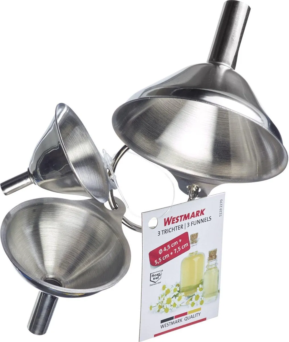 Westmark Trechterset RVS 3 Stuks - Ø 4,5/5,5/7,5cm