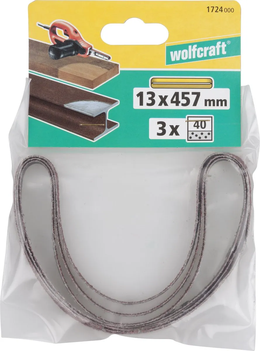 Wolfcraft Schuurbanden 13x457mm Korrel 40 - 3 Stuks