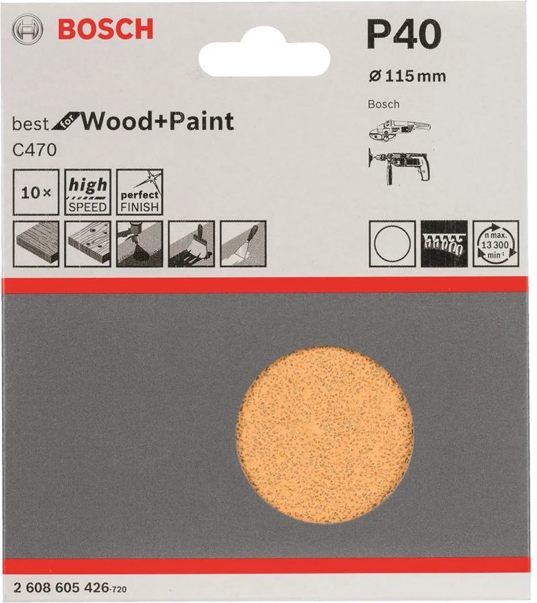 Bosch 10-delige Schuurbladset 115mm