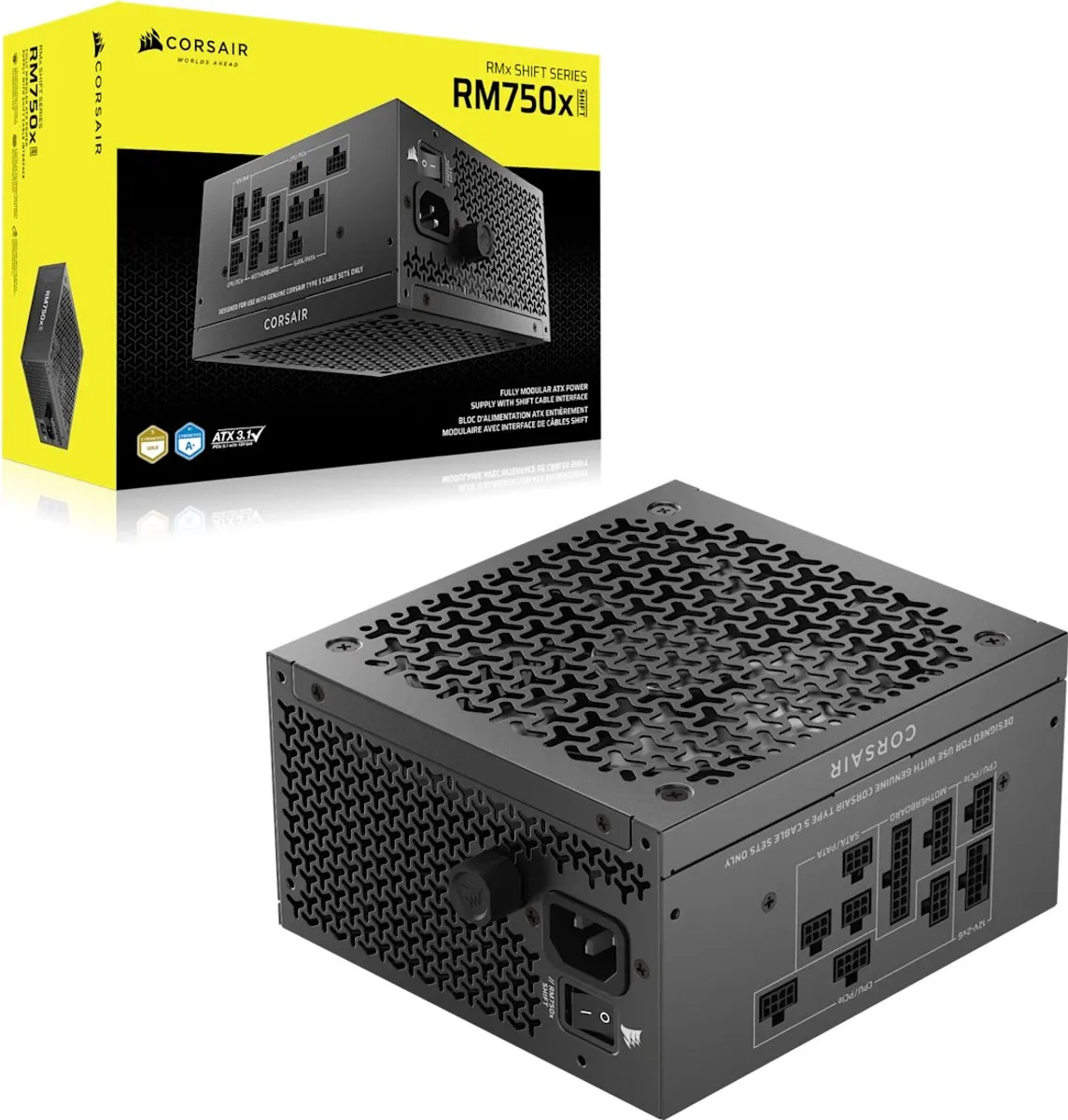 Corsair RM750X SHIFT Voeding - 750W - Zwart