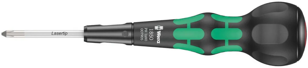 Wera 007905 Schroevendraaier PH 1 - 50mm - Zwart/Groen