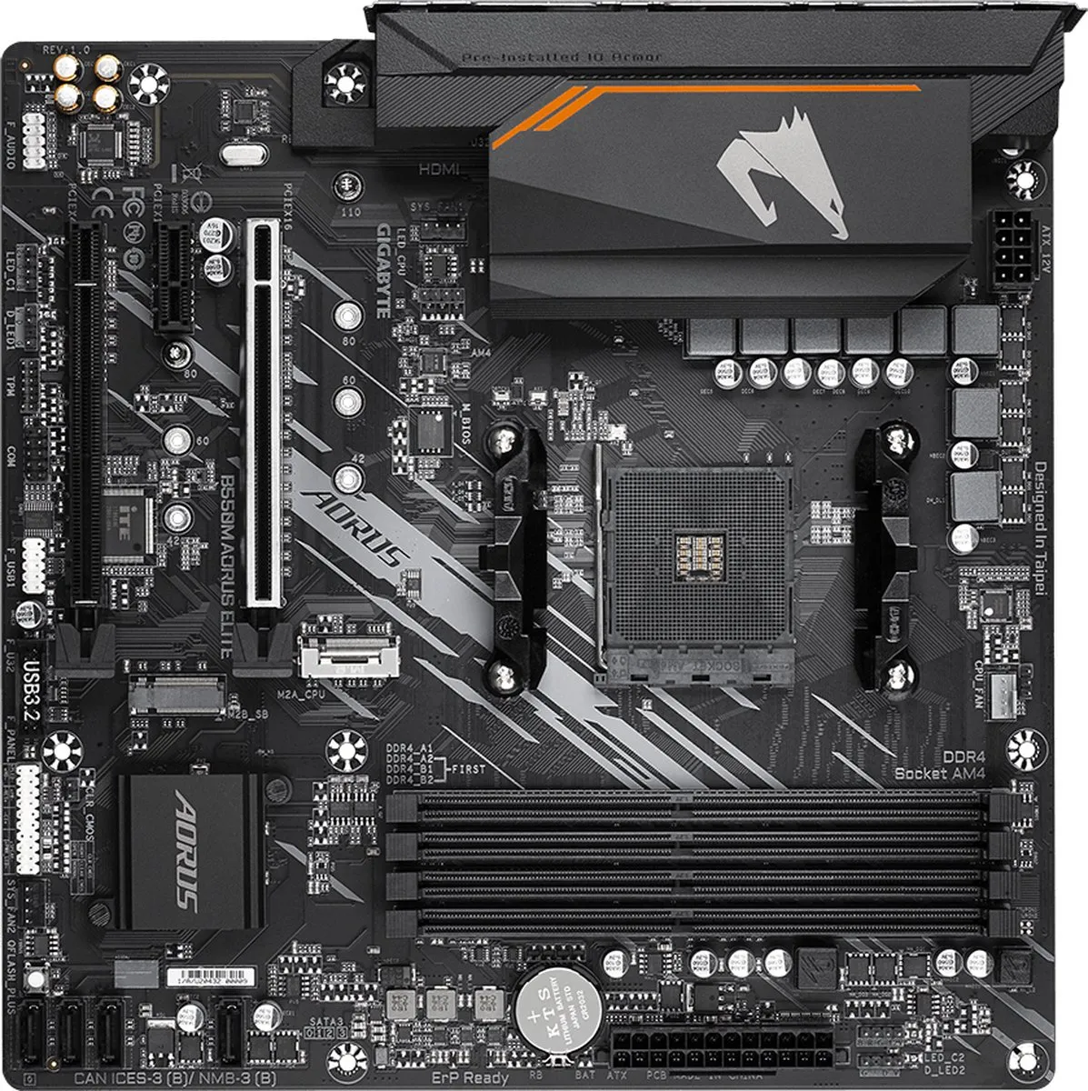 Gigabyte B550M AORUS ELITE Moederbord - AM4 - microATX