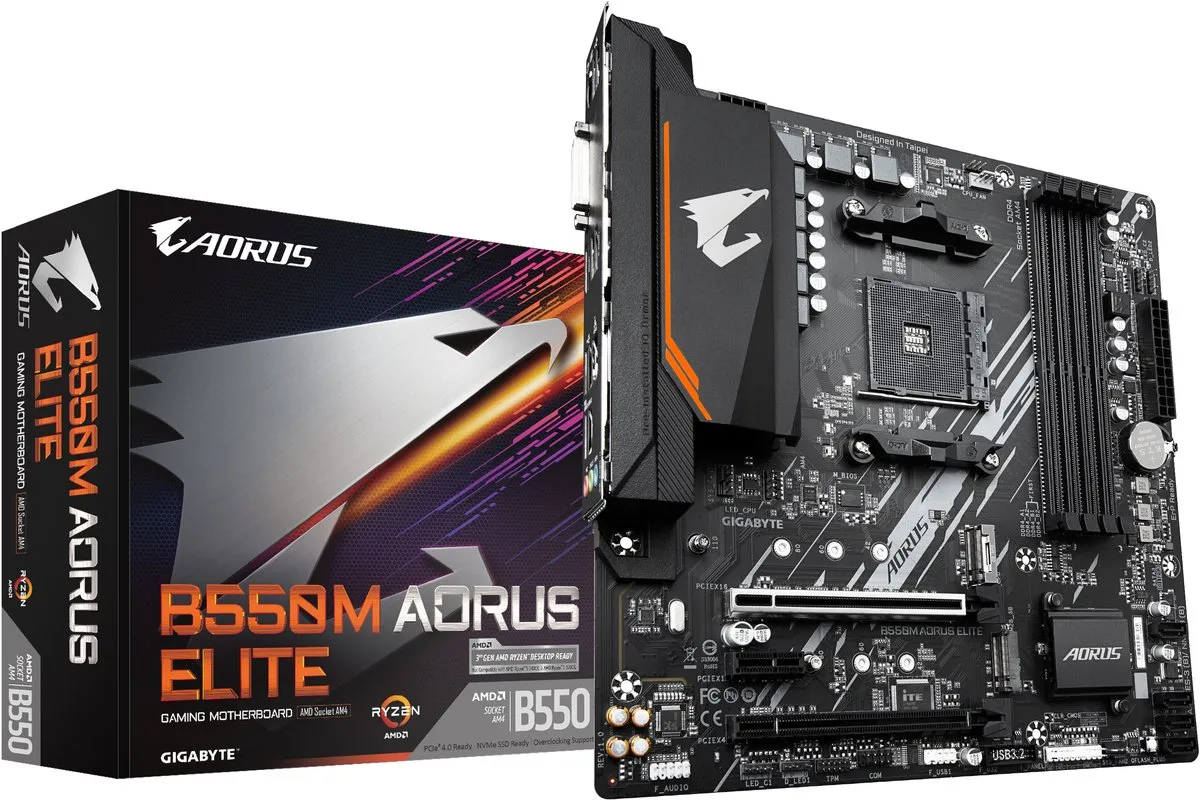 Gigabyte B550M AORUS ELITE Moederbord - AM4 - microATX