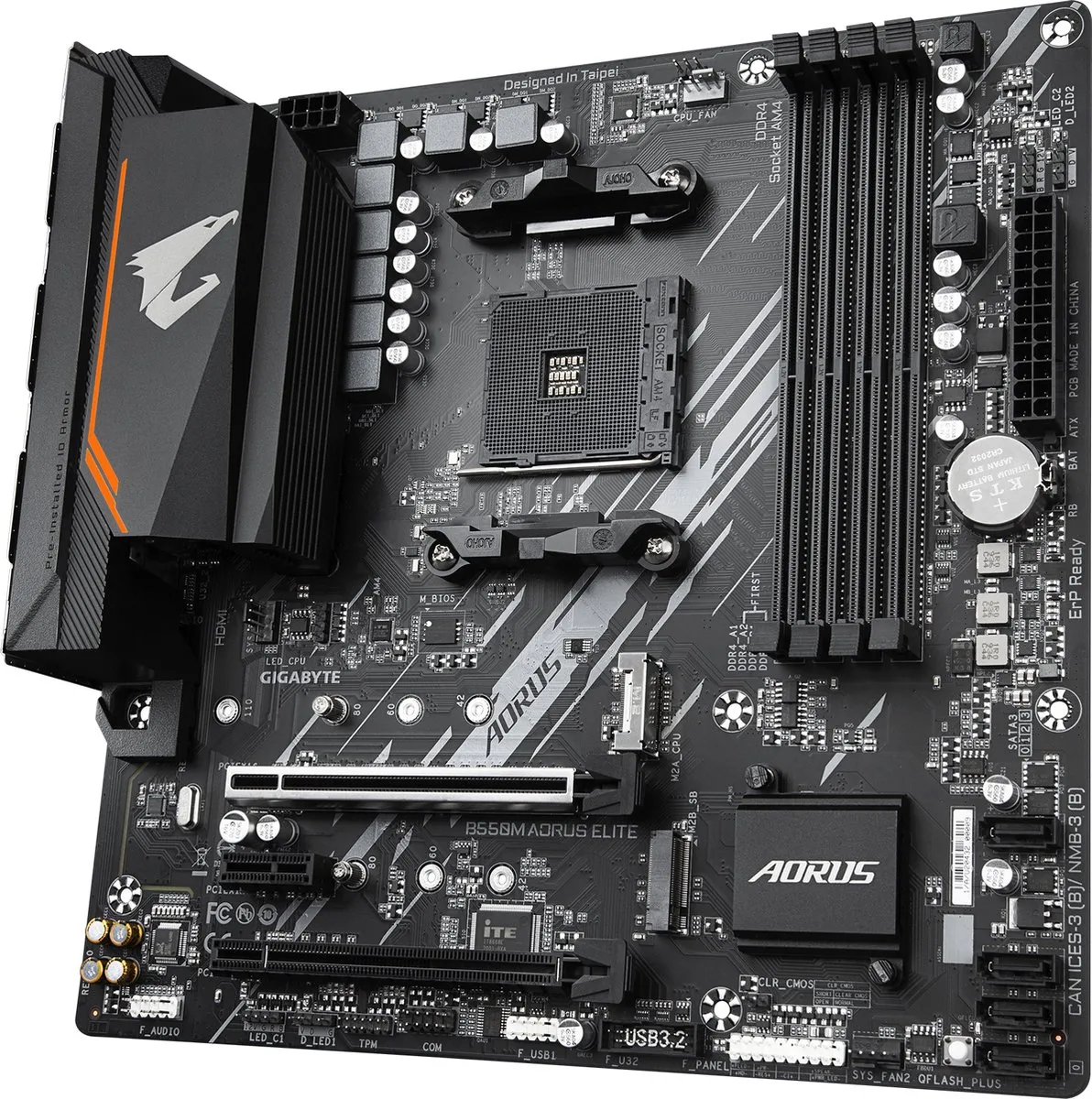 Gigabyte B550M AORUS ELITE Moederbord - AM4 - microATX - afbeelding 6 van 6