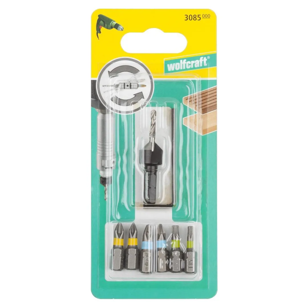 Wolfcraft Flipbit Verzinkboor 3085000 - 7 Stuks