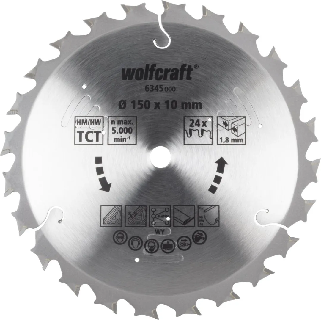 Wolfcraft Lila Cirkelzaagblad 150x10mm 24 Tanden