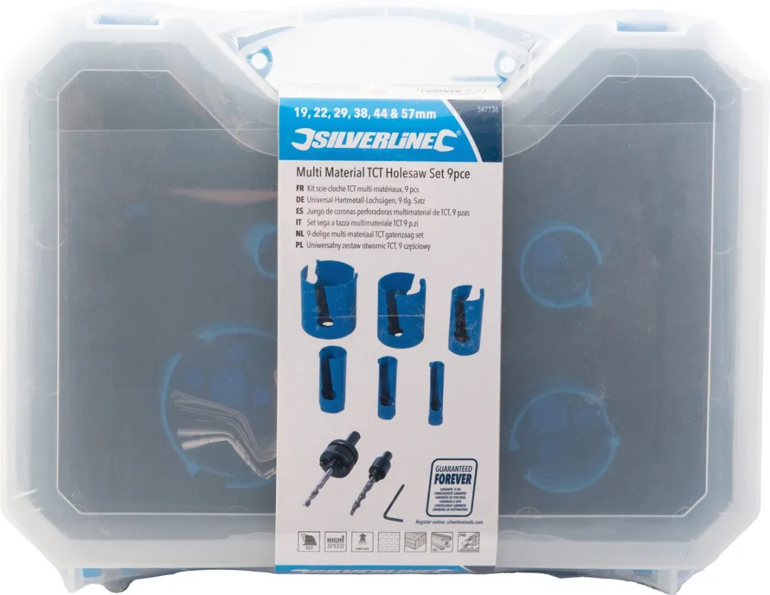 Silverline Multi TCT Gatenzaagset 9-delig Ø19-57mm