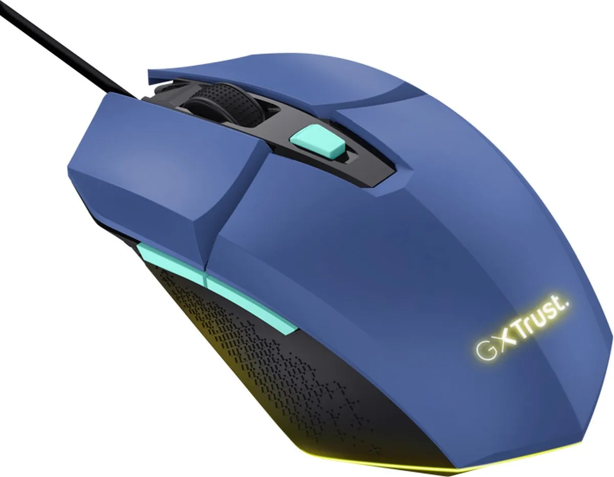 Trust GXT 109B Felox Gaming Muis - 6400 DPI - Blauw