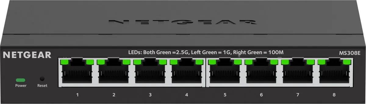 Netgear MS308E Plus Managed Switch 8x 2,5Gbps - Zwart