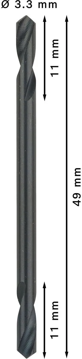 Bosch Professional HSS-G DUBBELBOOR 3.3mm - 10 Stuks