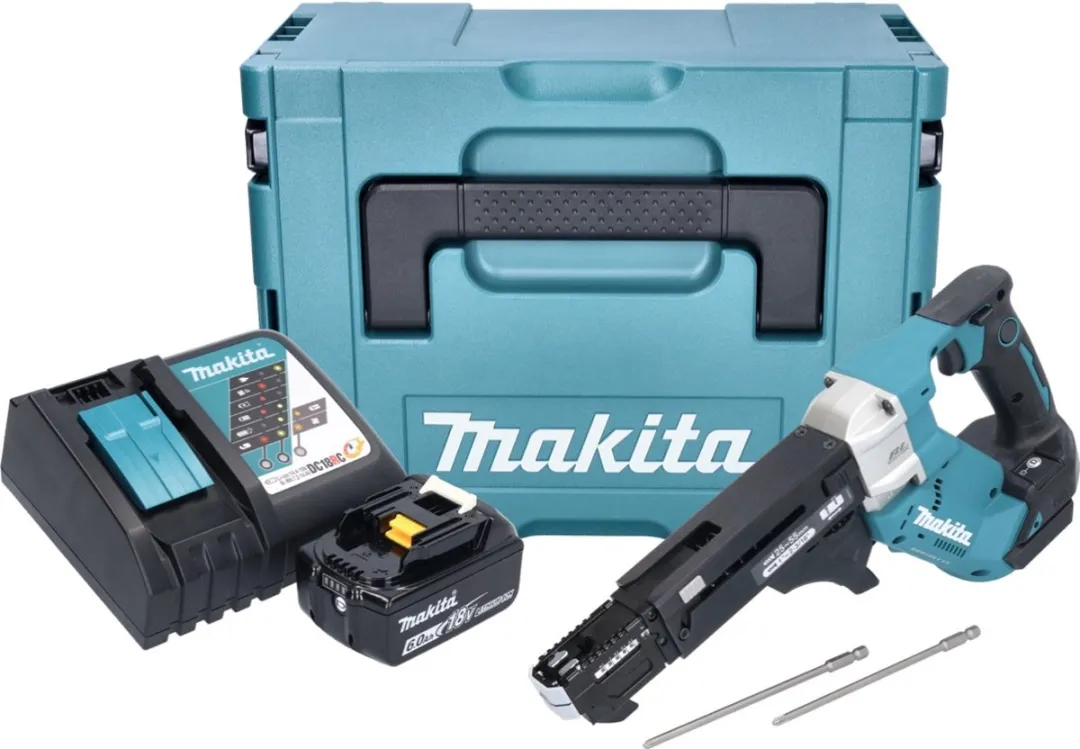 Makita DFR551RG1J Accu-magazijnschroevendraaier 18V - 25-55mm borstelloos - 6.0Ah