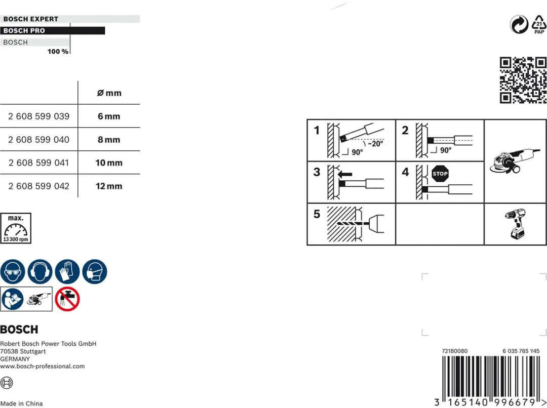 Bosch Professional Diamant Droogboorset 6-12mm - 4 Stuks