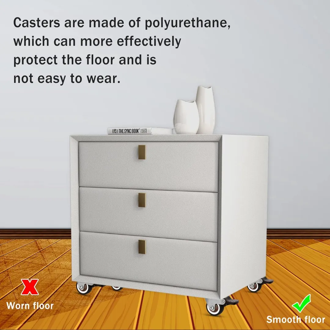 ECTEATOY Zwarelast Zwenkwielen 4 Stuks - Ø6cm - 120kg - Zilver