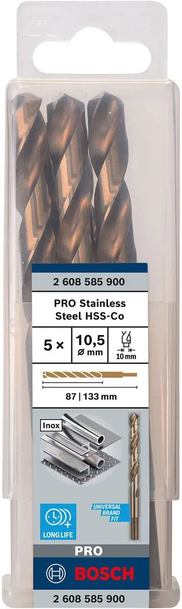 Bosch Professional ST. LINE HSS-CO Metaalboren 10.5mm - 5 Stuks