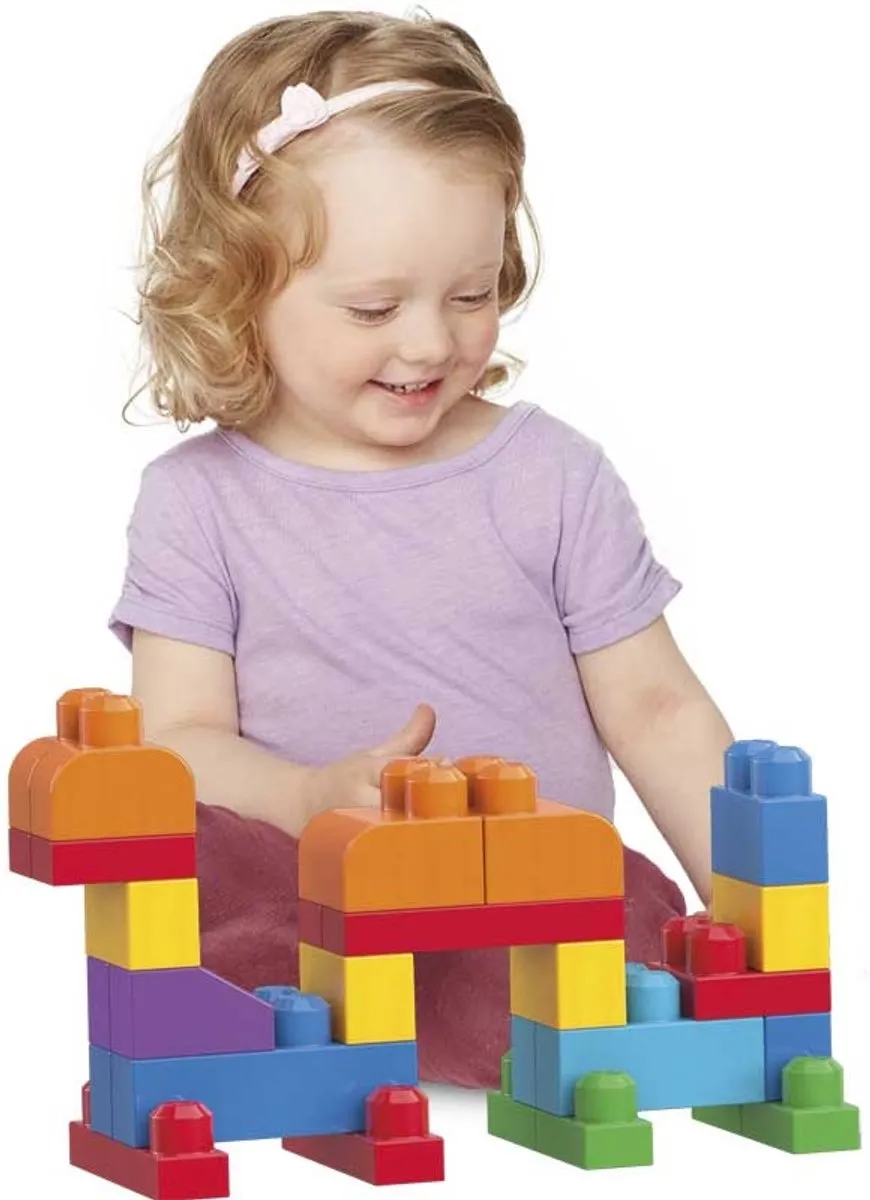 Mega Bloks First Builders Grote Bouwtas Roze - 60 Stenen - afbeelding 6 van 6