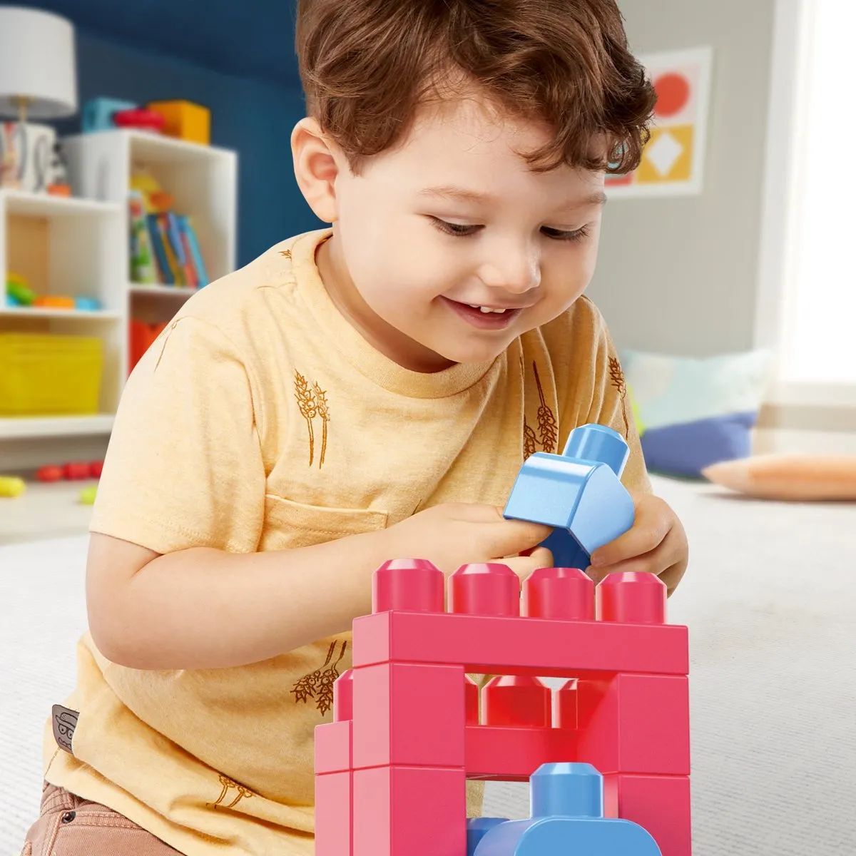 Mega Bloks First Builders Grote Bouwtas Roze - 60 Stenen