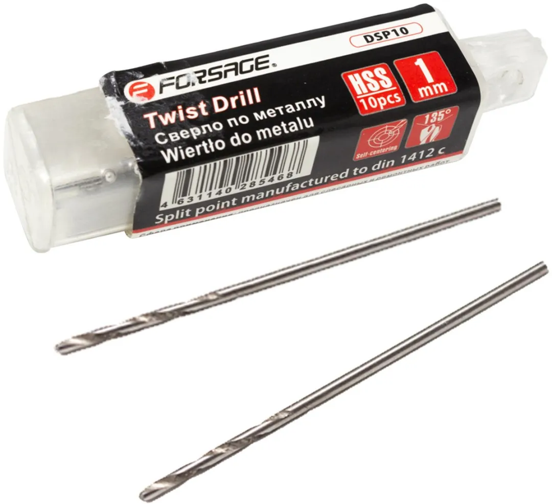 Forsage F-DSP10 Metaalboor Set HSS 1mm - 10 Stuks