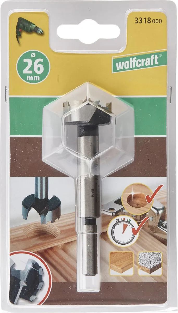 Wolfcraft Forstnerboor 26mm Hout - 3318000