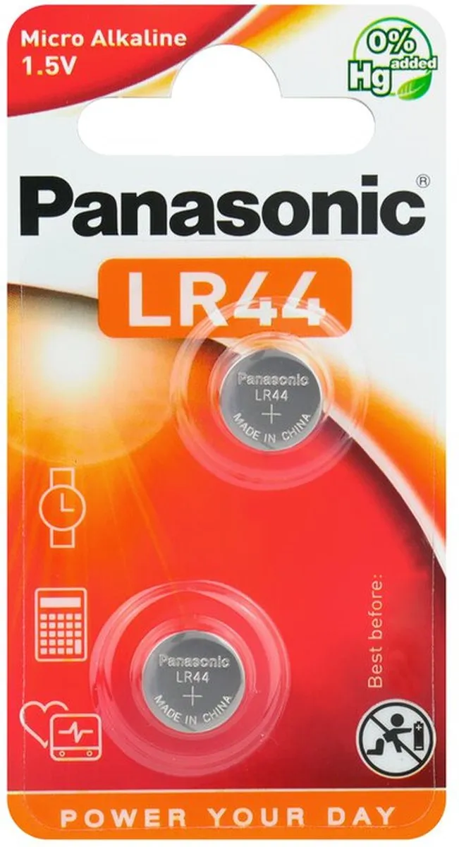 Panasonic LR44 Knoopcelbatterij