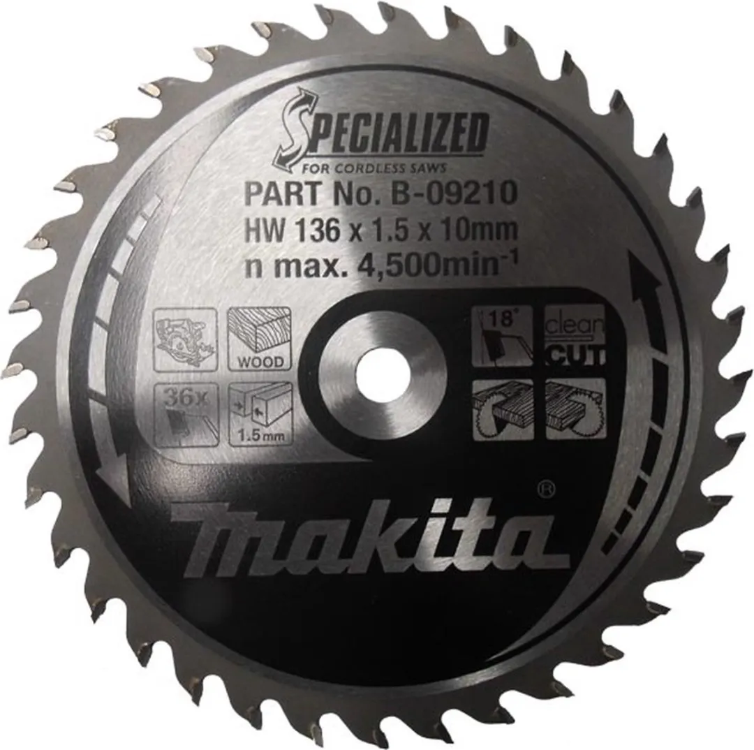 Makita Cirkelzaagblad B-09210 Hout - Ø136mm 10mm 36T