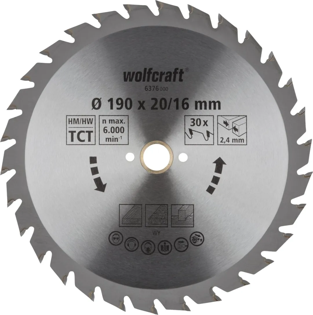 Wolfcraft Cirkelzaagblad 190x20mm 31 Tanden - Serie Groen