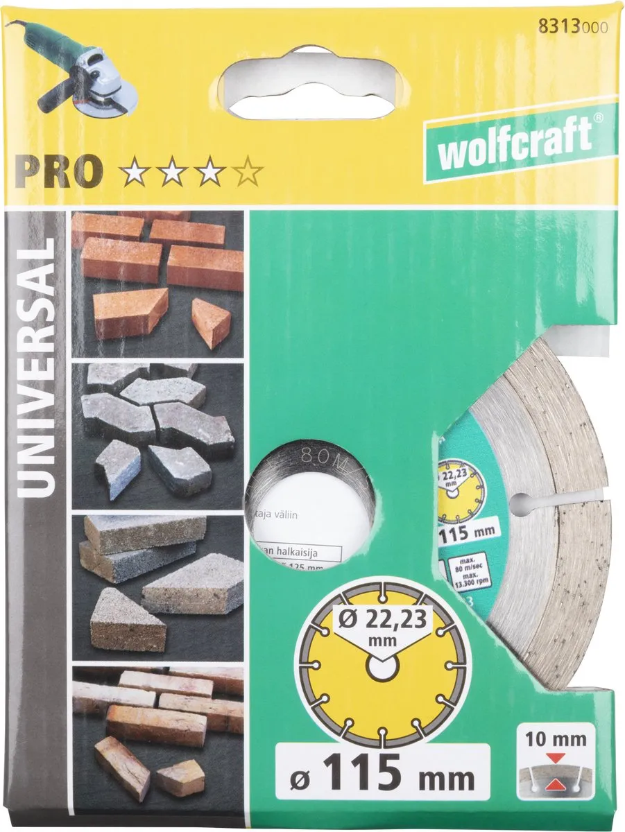 Wolfcraft Diamantdoorslijpschijf Ø115mm - Steen - 1 Stuk - afbeelding 4 van 4