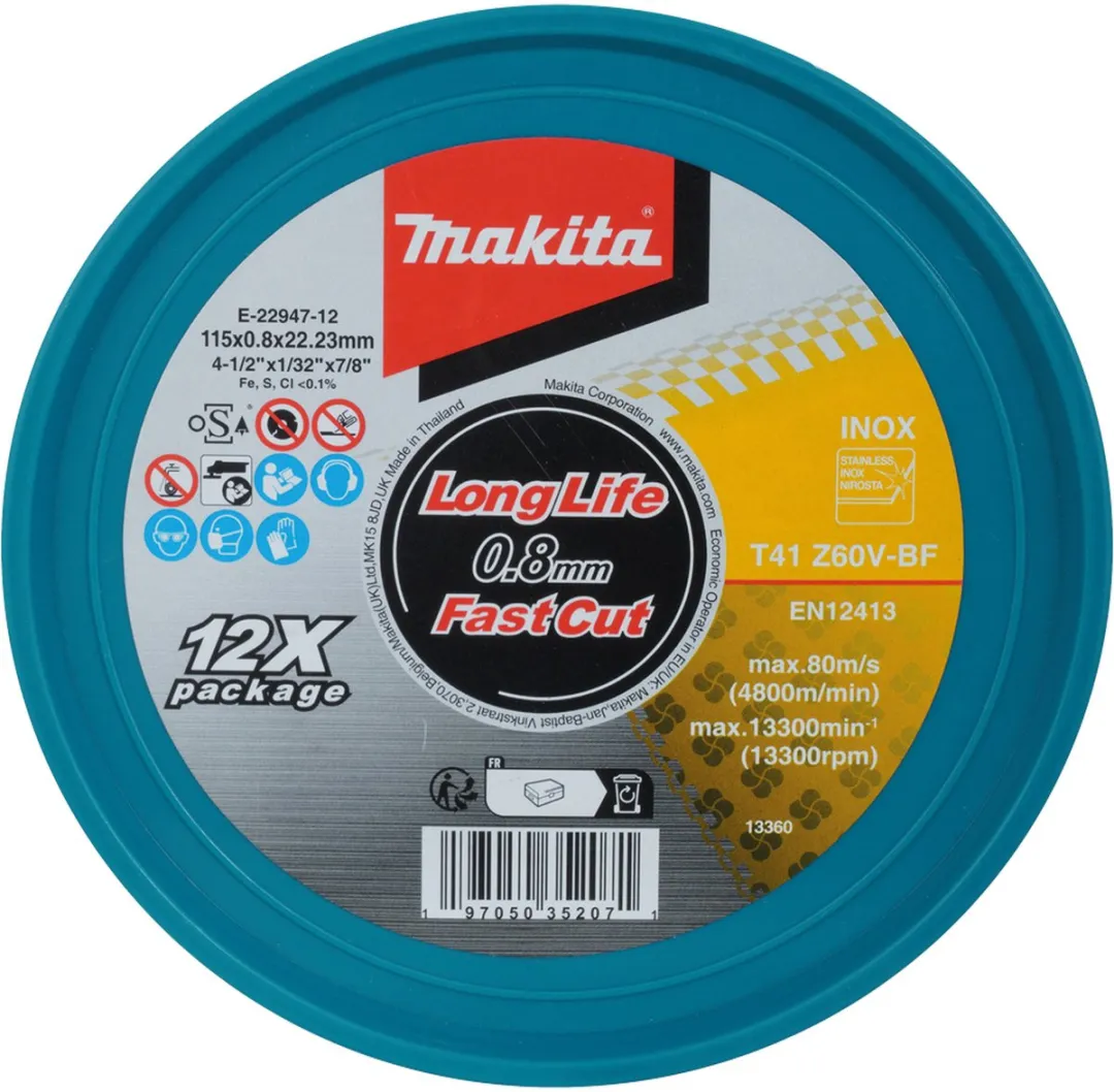 Makita INOX Doorslijpschijf 115x0,8mm