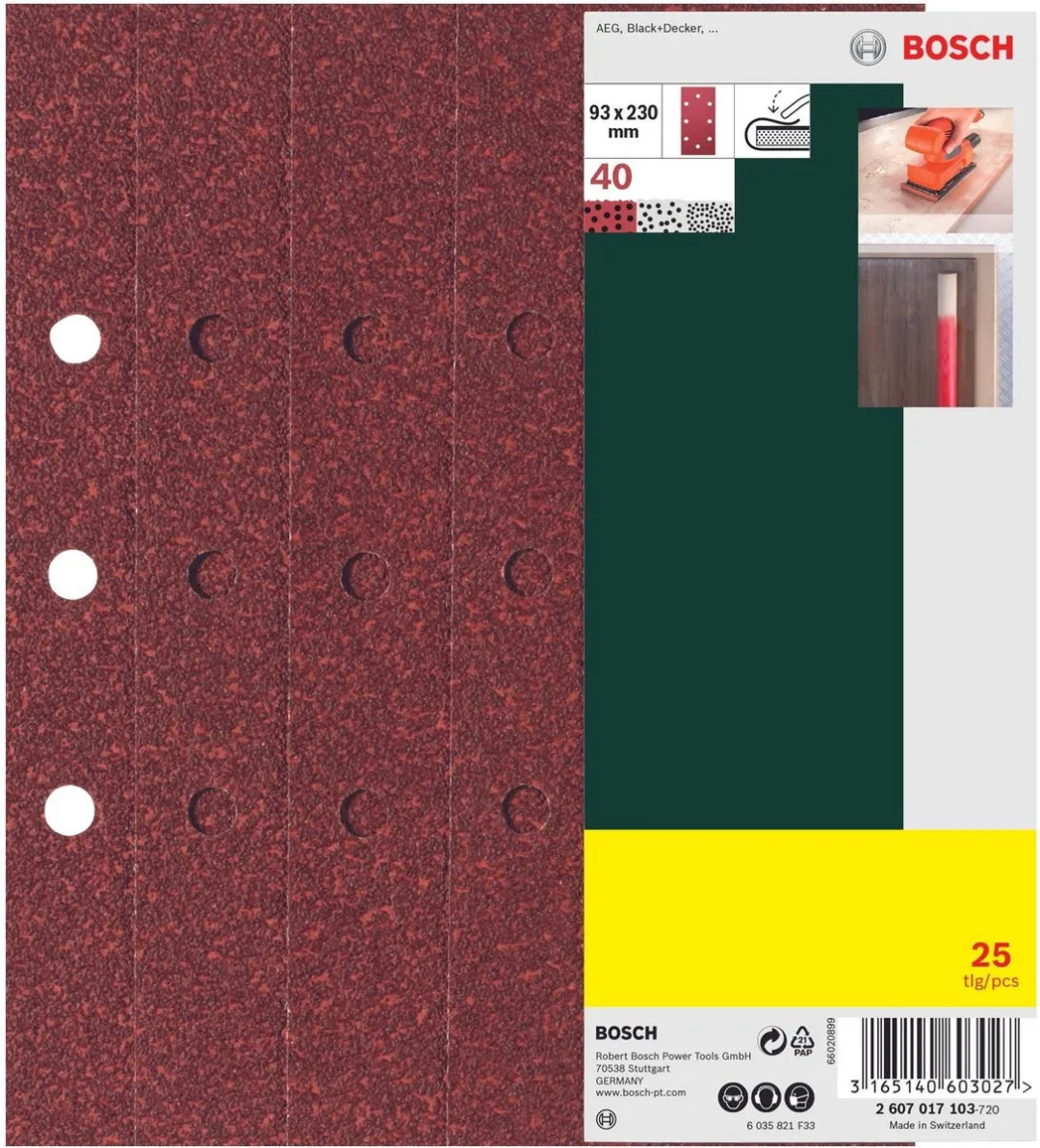 Bosch 25-delige Schuurbladenset 93x230mm
