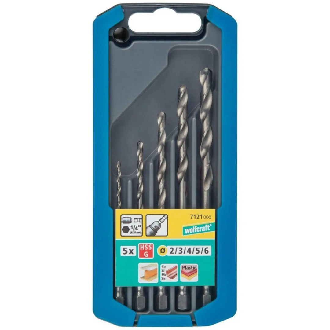 Wolfcraft Metaalboor Set HSS 5-delig Ø2-6mm