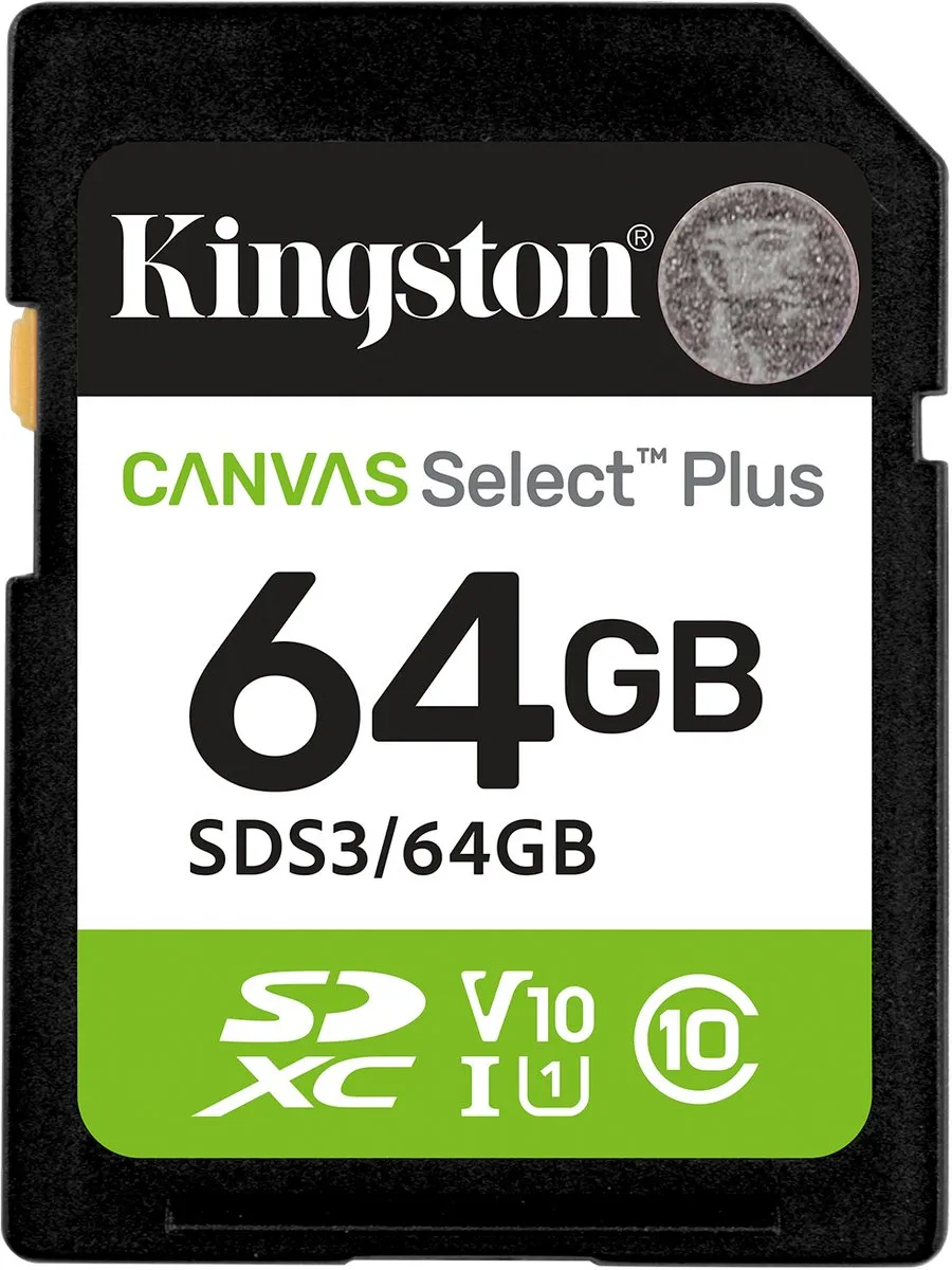 Kingston Canvas Select Plus SDS3/64GB SDXC Geheugenkaart 100MB/s