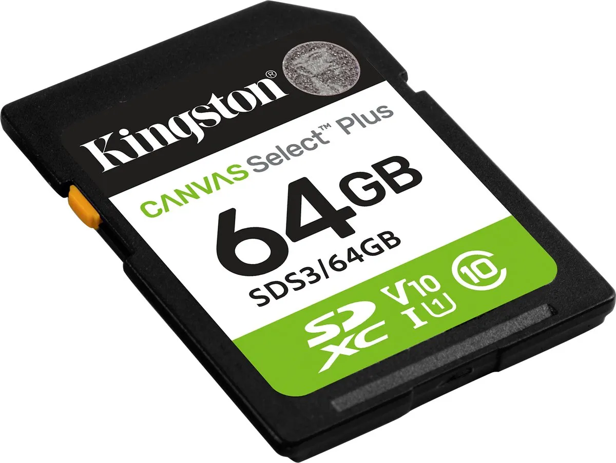 Kingston Canvas Select Plus SDS3/64GB SDXC Geheugenkaart 100MB/s