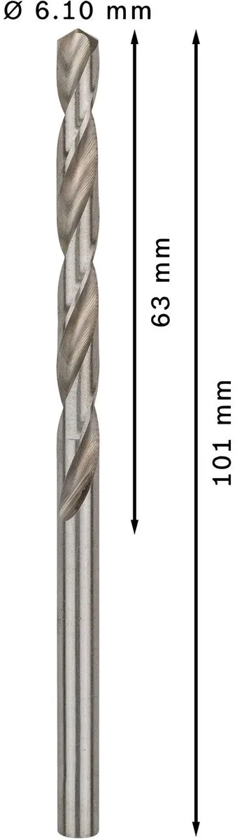 Bosch Professional ST. LINE 6.1mm HSS-G Spiraalboren - 10 Stuks