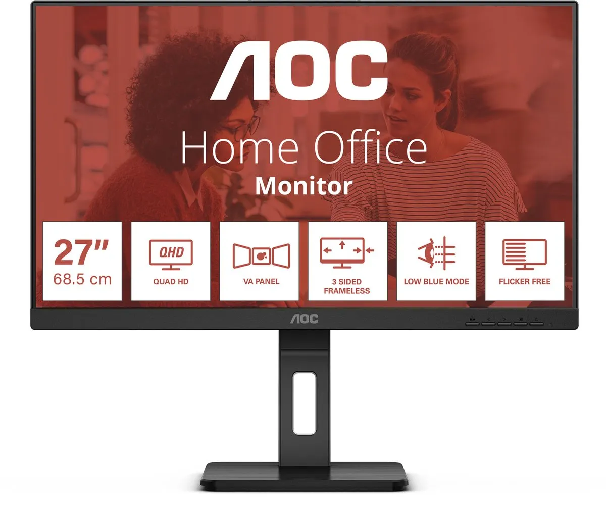 AOC Q27E3UMF computer monitor 68,6 cm (27") 2560 x 1440 Pixels Quad HD Zwart