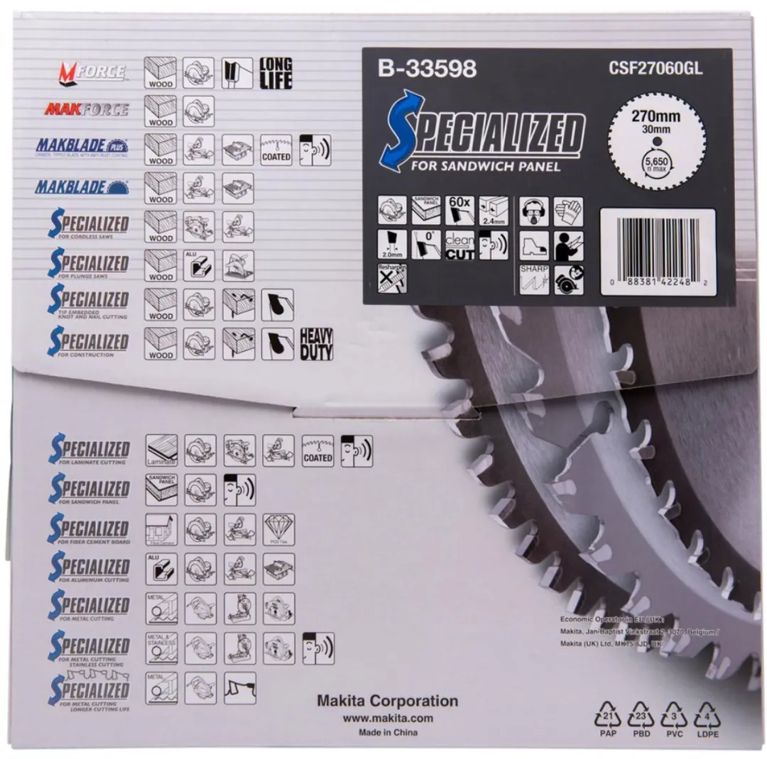 Makita Cirkelzaagblad B-33598 - Ø270mm 60T