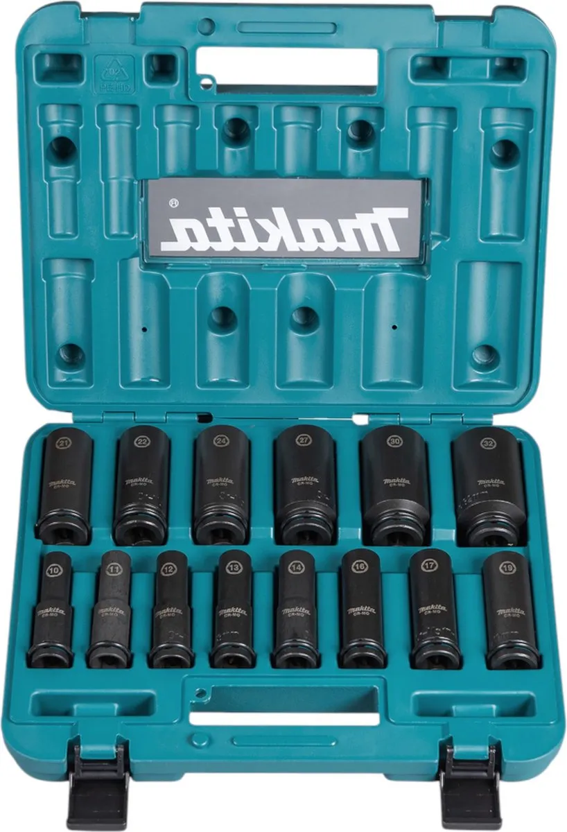 Makita DTW 300 TJX7 Slagschroevendraaier 18V 330Nm - 2x 5,0Ah + Oplader + 14-delige dopsleutelset