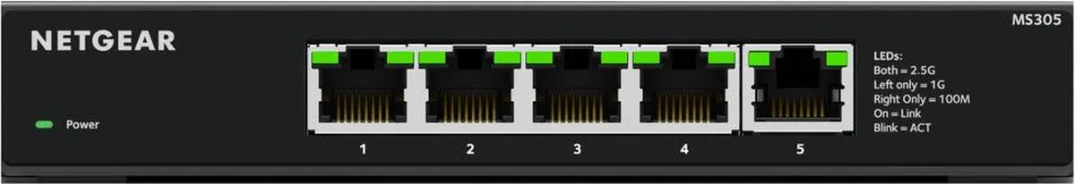 Netgear MS305 Unmanaged Switch 5x 2,5Gbps - Zwart