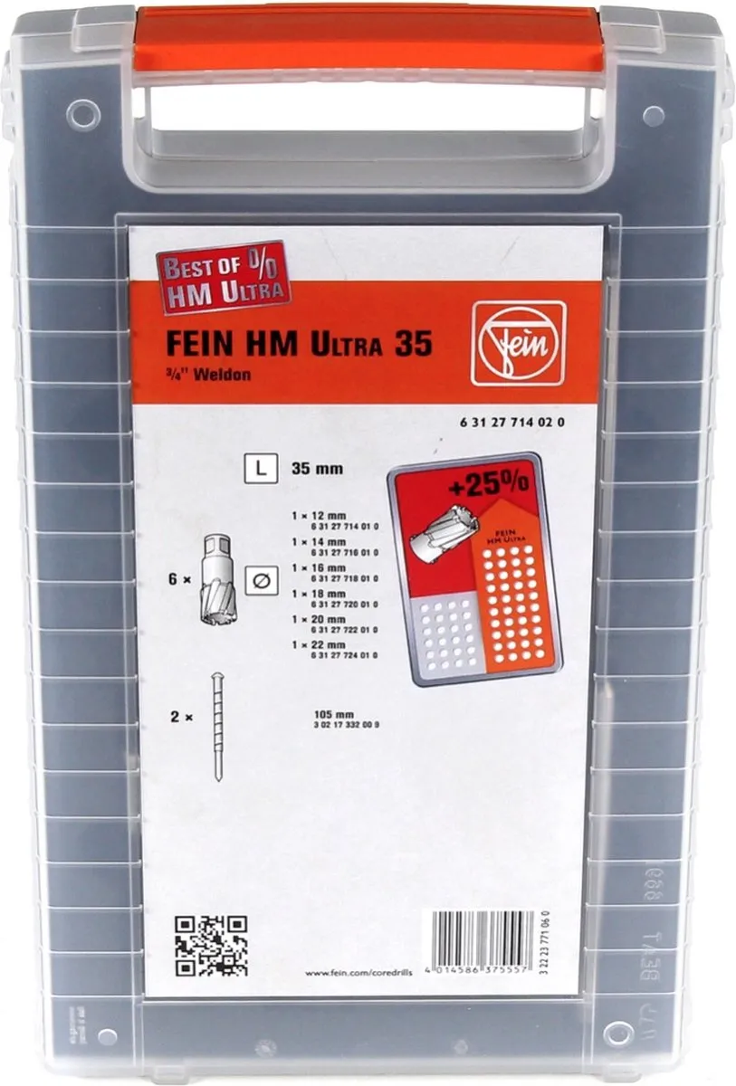 Fein HM ULTRA 35 W Kernboor Set - 6 Stuks Ø12-22mm - afbeelding 6 van 6