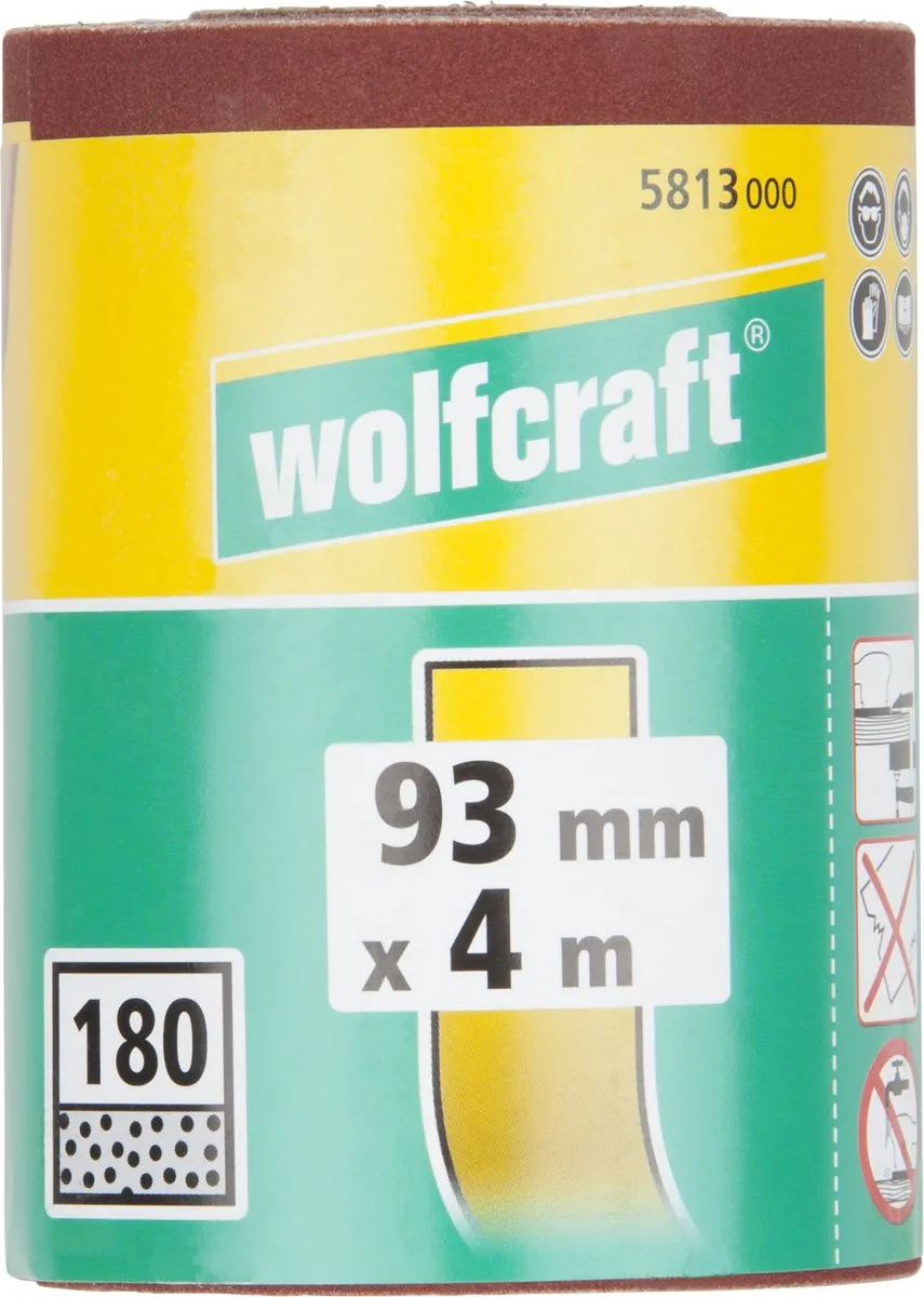 Wolfcraft Schuurpapier Korrel 180 93mm - 5m Rol