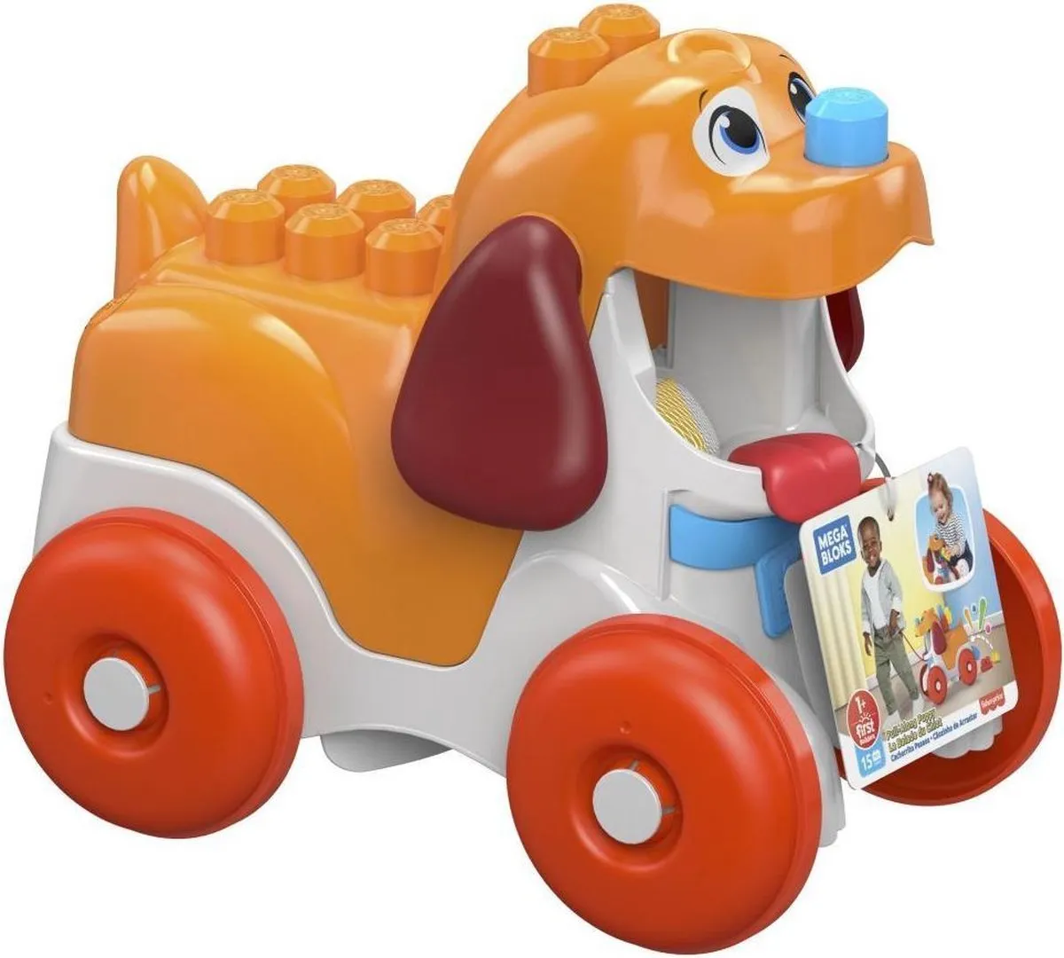 Fisher Price Mega Bloks Meeneem Puppy Bouwset - 15 Stukken - Bruin