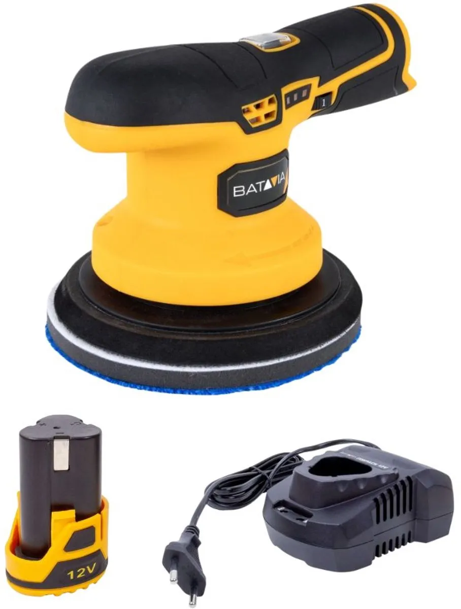 Batavia 12V Excentrische Polijstmachine 150mm - 5000 tpm - 7-delig