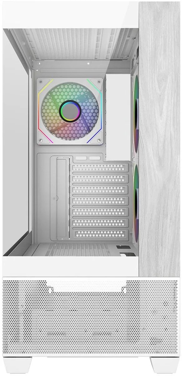 Cooler Master Elite 690 Wood Midi Tower - 3 Ventilatoren - Wit