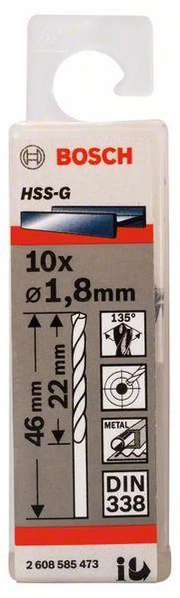 Bosch Professional ST. LINE 1.8mm HSS-G Boor - 10 Stuks