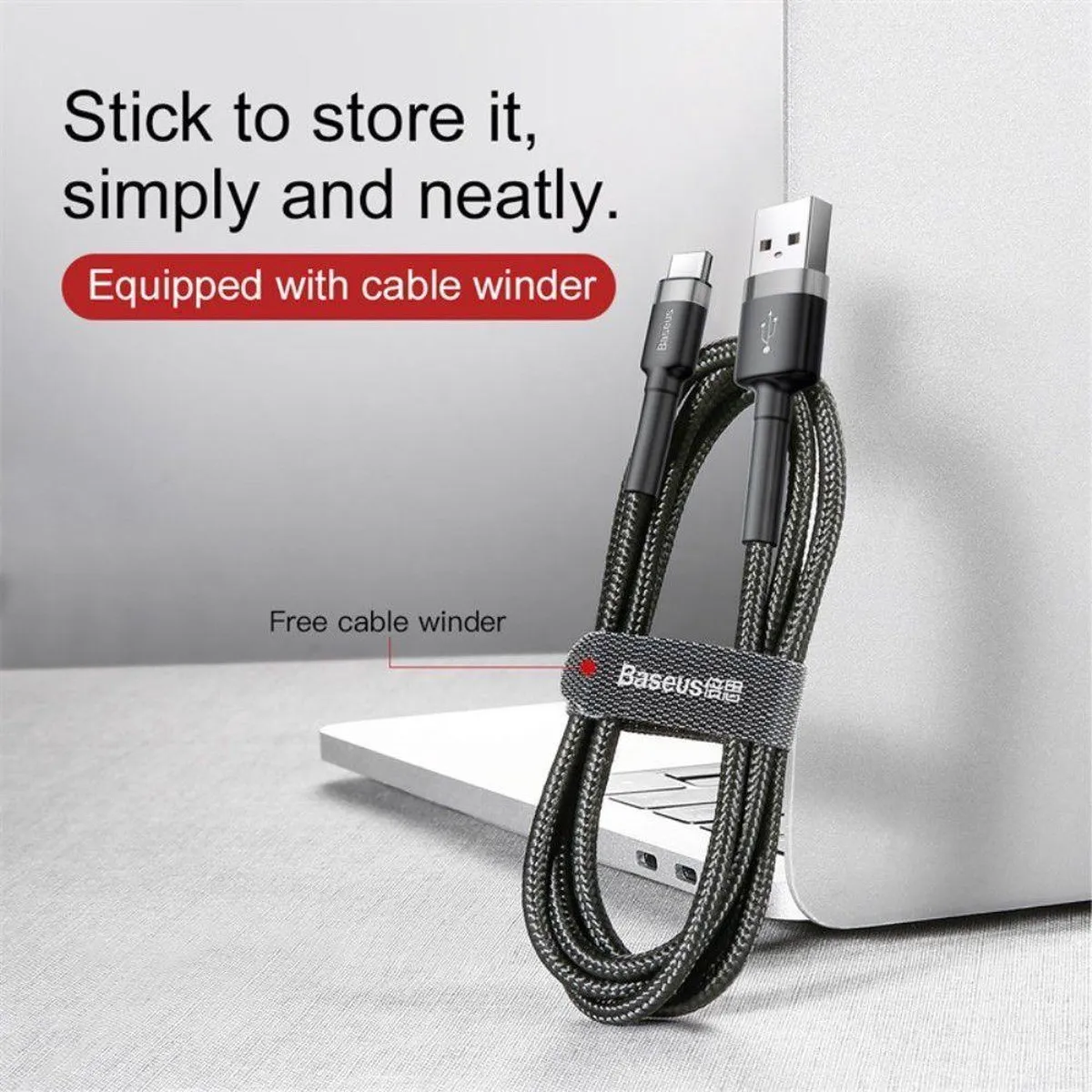 Baseus 3699 USB-C Snellaadkabel 1M - Grijs - afbeelding 6 van 6