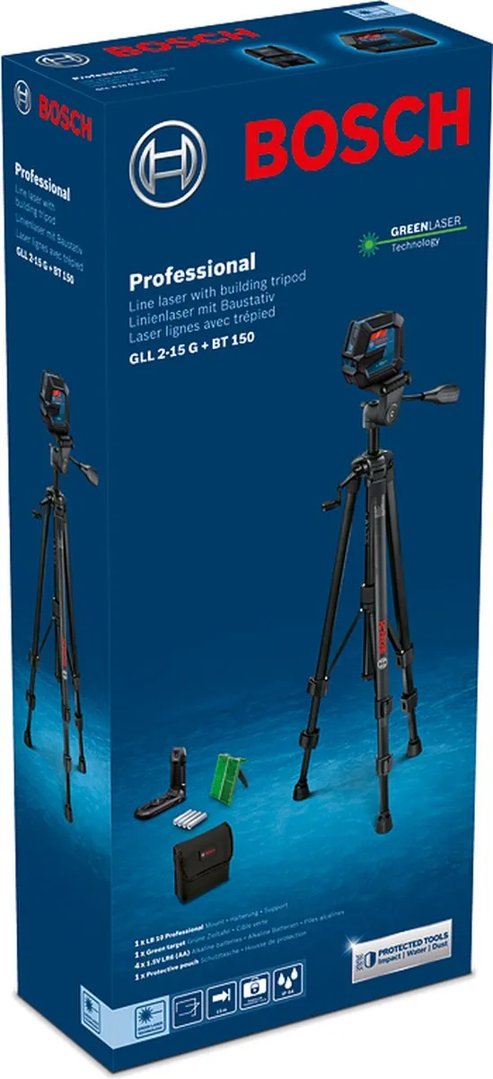 Bosch Professional GLL 2-15 G Groene Kruislijnlaser - 4x AA - afbeelding 3 van 6