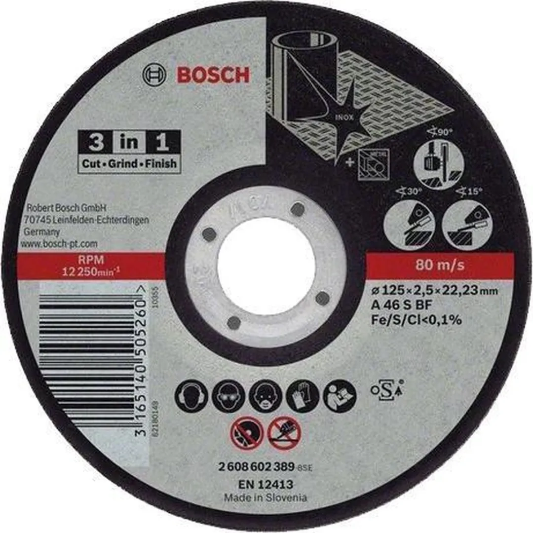 Bosch Professional 3IN1 Cut Grind Finish 125x2,5x22,23mm