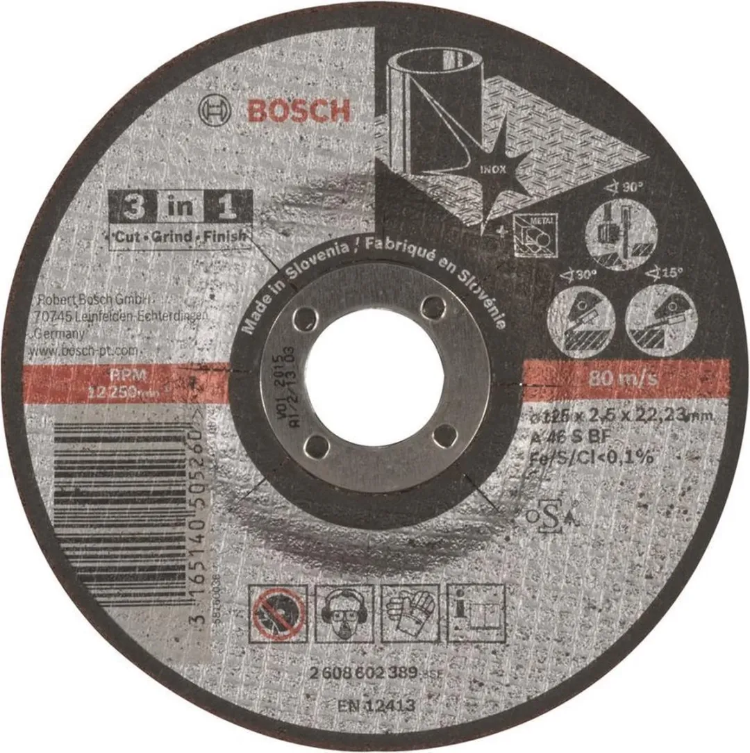 Bosch Professional 3IN1 Cut Grind Finish 125x2,5x22,23mm