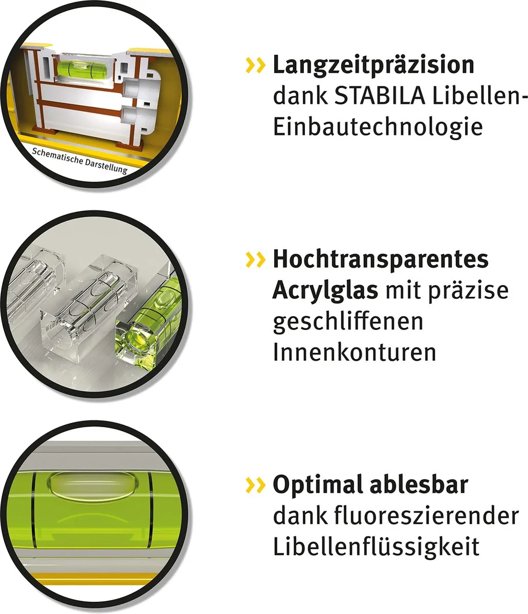 Stabila 80 ASM Magnetische Waterpas 100cm - Geel - afbeelding 6 van 6