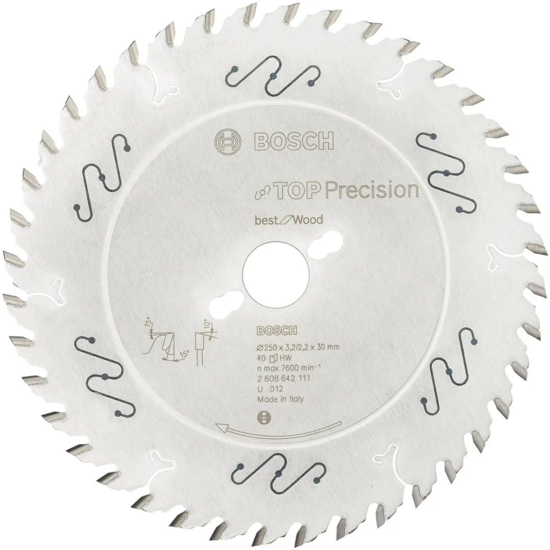 Bosch Professional Cirkelzaagblad Top Precision Best for Wood 250mm