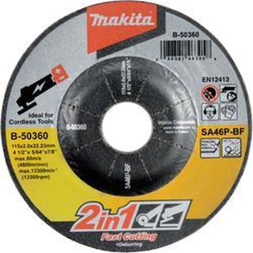 Makita B-51655 Doorslijp-/afbraamschijf 125x2x22,23mm Metaal/RVS - afbeelding 2 van 2